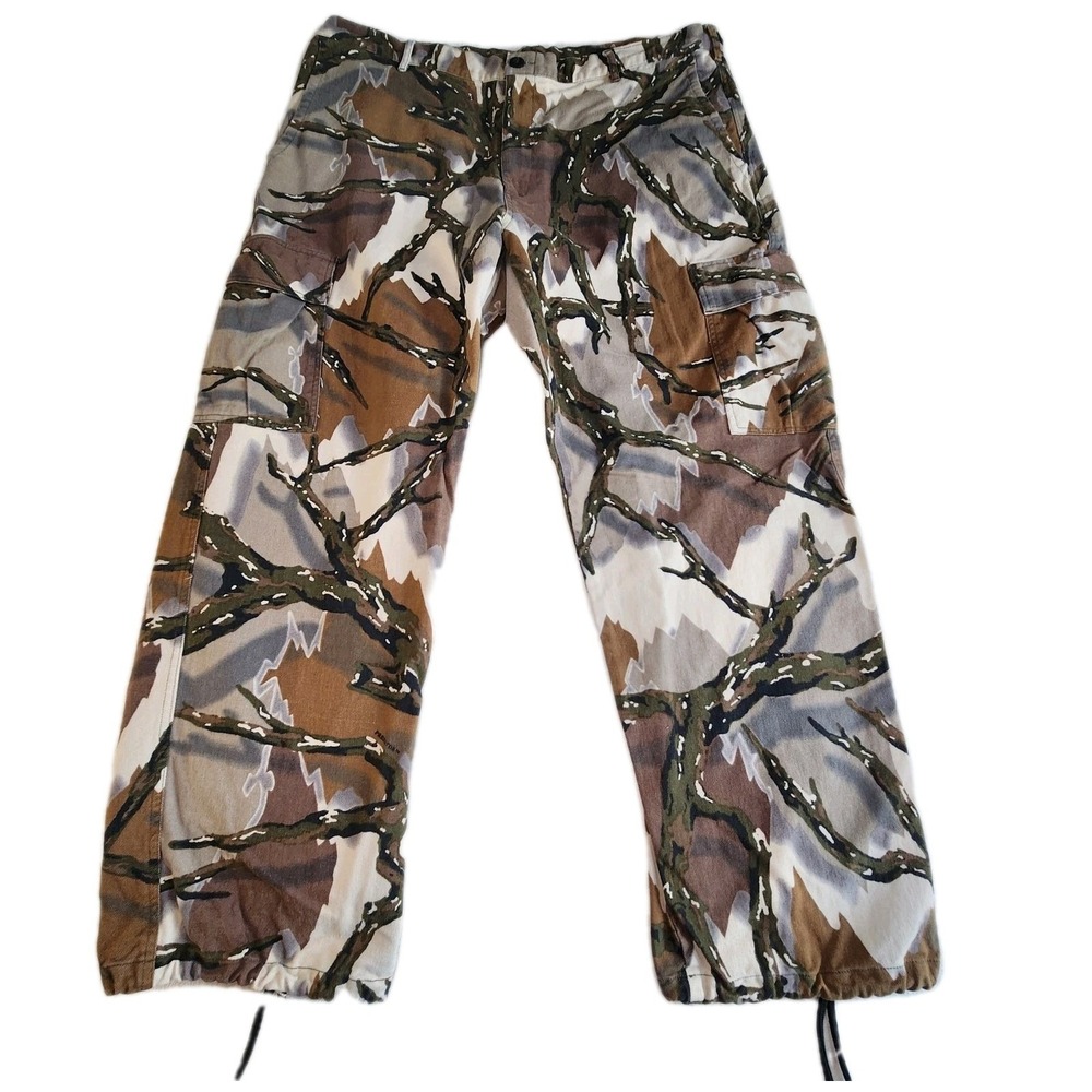 PREDATOR CAMOUFLAGE Cargo Pants Mens 2XL Gray Camo‎ Cotton Hunting Outdoors VTG